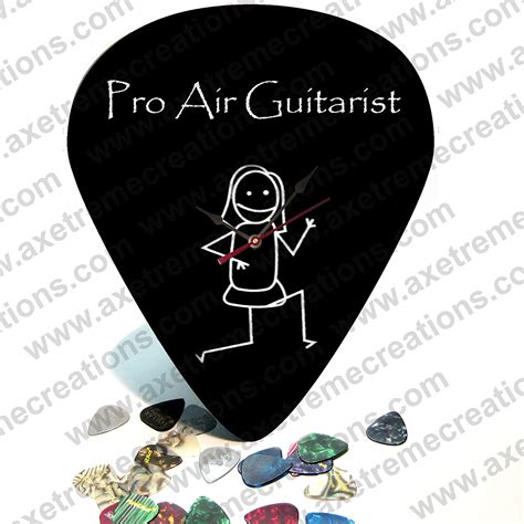 Giant Guitar Pick Wall Art Clock Pro Air Guitarist Home