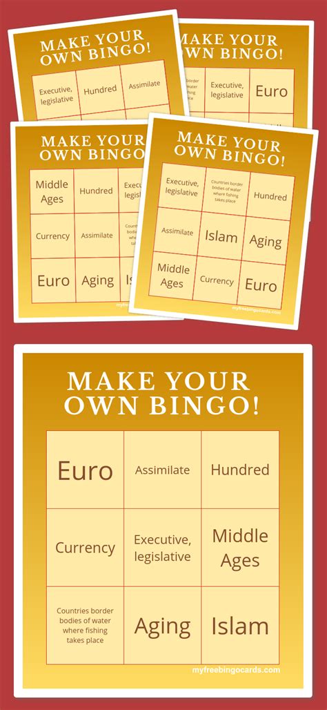 Make Your Own Bingo Virtual Bingo Cards Bingo Cards Bingo