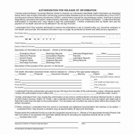 Emergency Room Release Form Template New 29 Of Urgent Care