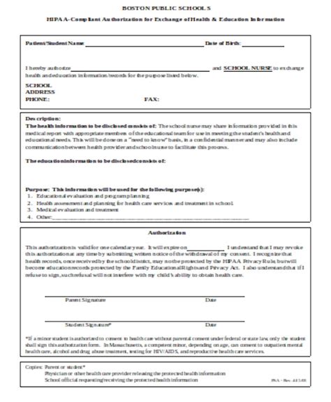 Free 11 Hipaa Release Form Samples In Pdf Ms Word