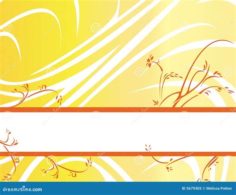 Yellow Orange Floral Banner Ba Stock Vector Illustration Of Abstract