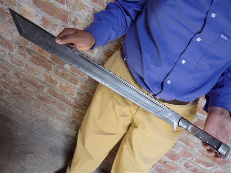 Custom Hand Forged Damascus Steel Tanto Sword Viking Blood Grooved