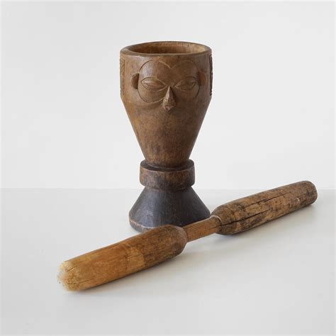 African Hand Carved Mortar And Pestle Giant Mortar And Pestle Pulp