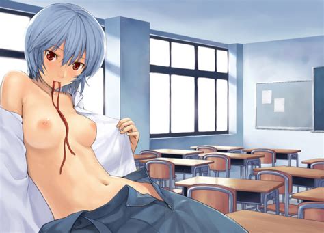 Rei Ayanami Naked In Classroom Nge Hentai Image