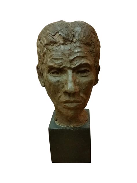 Mid Century Modern Clay Head Sculpture of a Man | Chairish