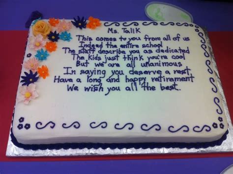 640 x 738 jpeg 34 кб. Teacher's Retirement Cake - CakeCentral.com