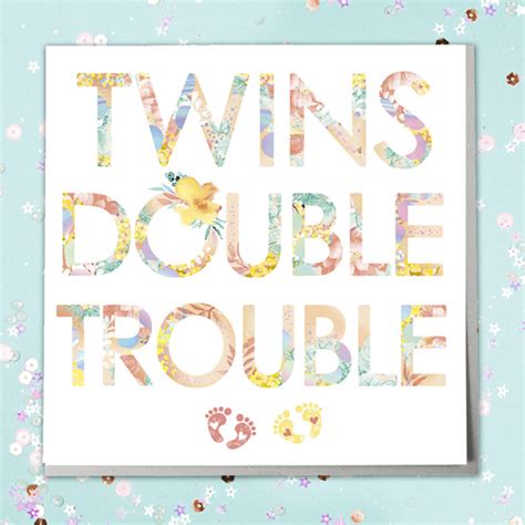 New Twins Baby Card By Lola Design Ltd