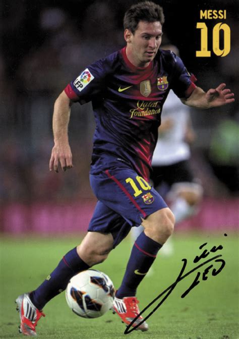 Autograph Football Star Lionel Messi (FC Barca) - Colour autograph card