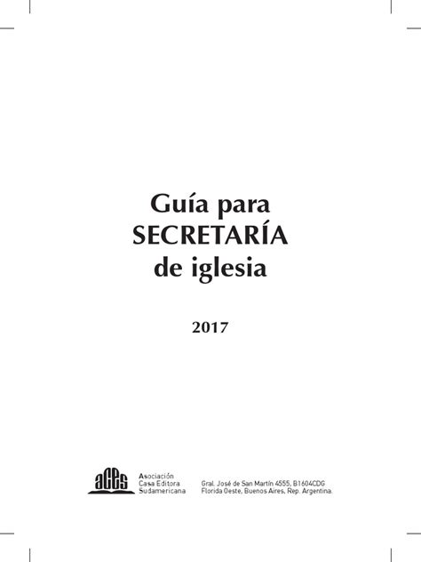 Guía De Secretaría De Iglesia 2017