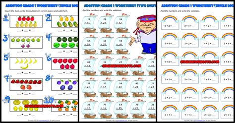 Check spelling or type a new query. Grade 1 Addition Printable Worksheets and Exercises