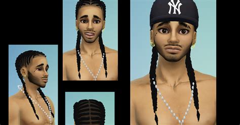 My Sims 4 Blog Braided Hair Converted For Males By Bebebrillit