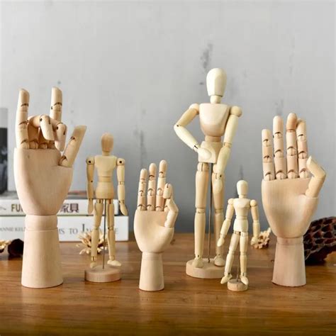 Wooden Hand Man Wood Drawing Sketch Mannequin Modle Artist Movable