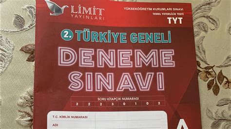 Limit Yayınları Türkiye geneli Tyt deneme sınavı YouTube