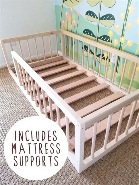 It also happens to be an incredibly fun diy project you can make for your kids! Montessori Floor Bed With Rails Twin, Full, or Queen Floor ...