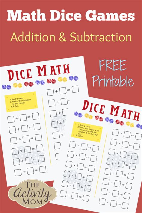 Math Dice Games For Kids The Activity Mom