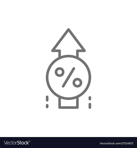Loan Interest Rate Increase Line Icon Royalty Free Vector