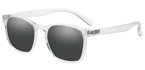 Dusk Classic Square Prescription Sunglasses Clear Frame With Gray Lenses Men S Sunglasses