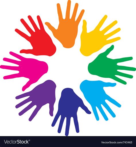 Colorful Hand Prints Royalty Free Vector Image