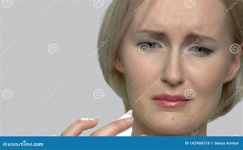 close up face of crying woman stock footage video of hopeless depression 142908318