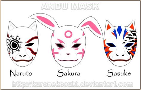 Anbu Mask 3 By Kuronekosuki Anbu Mask Anbu Mask Tattoo Design Naruto