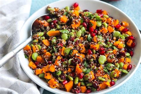 All recipes from diabeticlifestyle recipes include full nutritional and diabetic exchange information to help you make healthy food choices. Quick and Easy Vegan Quinoa Salad with Pomegranate | Recipe | Quinoa salad, Quinoa dishes, Quinoa