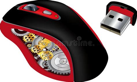 Computer Mouse And The Mechanism Stock Vector Illustration Of