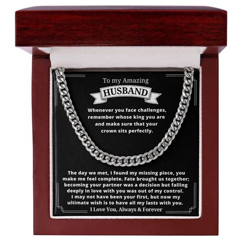 To My Husband Necklace Anniversary Gifts For Husband Card Husband Christmas Gift Ideas
