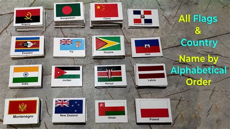 High Resolution Alphabetical Order Flags Of The World With Names This