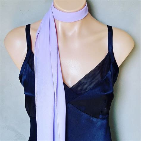 Light Blue Scarf Sheer Chiffon Scarf Skinny Scarf Long Etsy