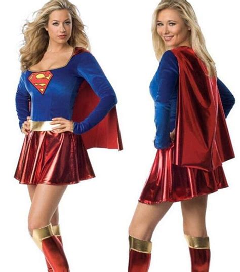Hot Womens Fancy Dress Superhero Outfit Halloween Supergirl Superwoman Costume Superhero