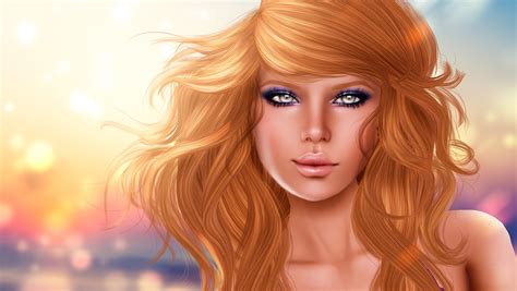 Wallpaper Face Long Hair Bangs Skin Girl Beauty Eye Lip Blond