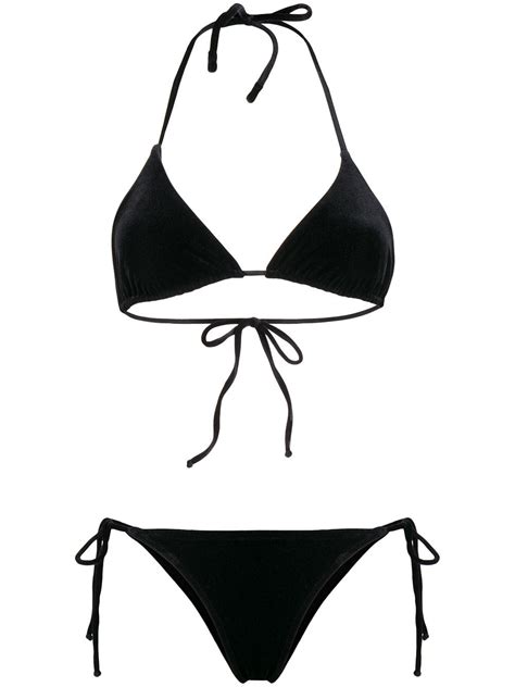 Reina Olga Triangle Bikini Set Farfetch Black Triangle Bikini Triangle Bikini Set Bikinis