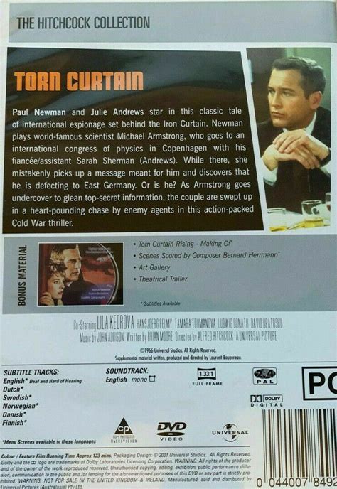 Torn Curtain Dvd Paul Newman Julie Andrews Romance Thriller Rare Movie R Ebay