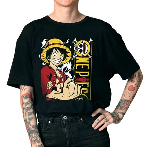 Camiseta Camisa Anime One Piece Luffy Mini Placa Mercado Livre