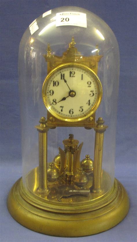 Mid Century Brass 100 Day Perpetual Motion Dome Clock