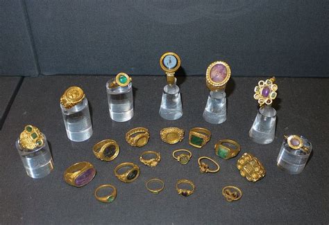 Late Roman Rings From The Thetford Hoard On Display At The British