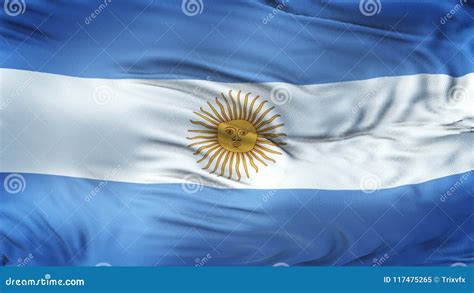 Fondo Realista De La Bandera De La Argentina Que Agita Stock De Ilustración Ilustración De