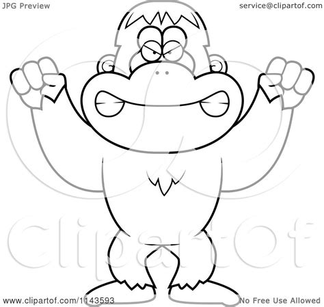 Here you can find many characters' coloring pages from anime and manga to download, print and color them online or offline with your family and. Cartoon Clipart Of A Black And White Mad Bigfoot Sasquatch ...