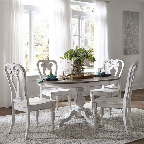 Magnolia Manor Pedestal Dining Set W Wood Chairs By Liberty Furniture