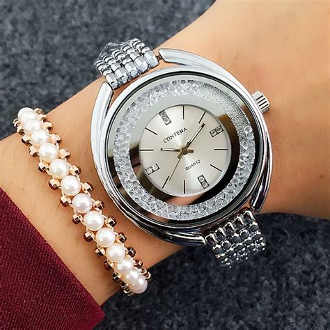 Reloj Mujer Silver Womens Watches Luxury Fashion Brand Women Dress