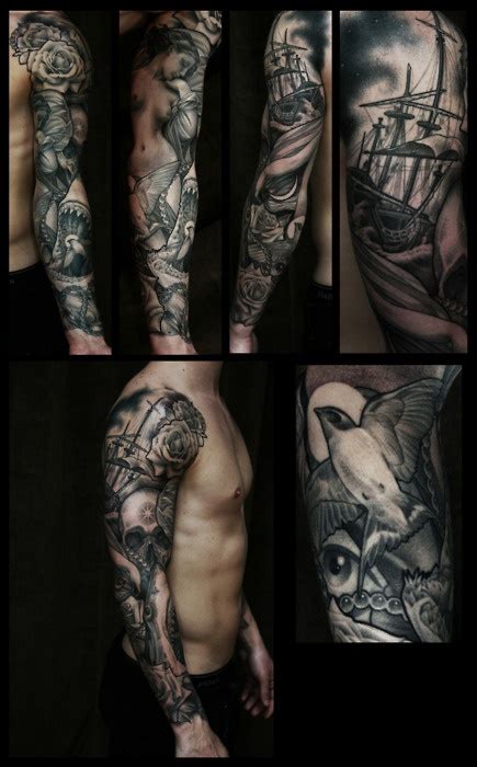 Artistic Sleeve Tattoo For Men Godfather Style