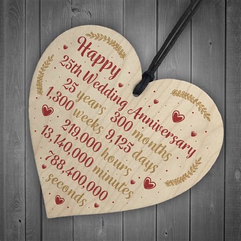 Get your spouse a gift they'll remember with our fantastic selection of anniversary gifts. Happy 25th Wedding Anniversary Card Gift Heart Twenty Five Years Husband Wife | eBay