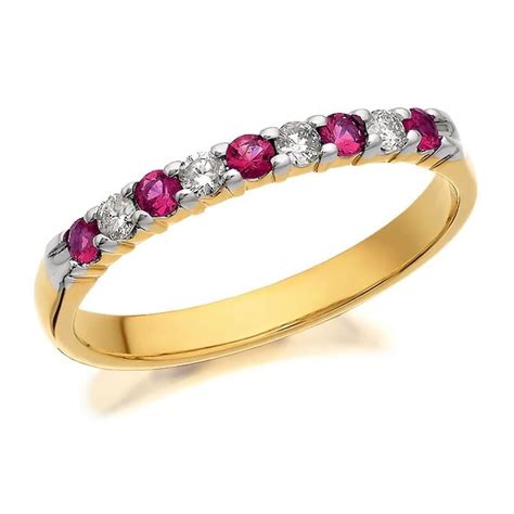 Eternity 9ct Gold Ruby And Diamond Eternity Ring Diamonds From