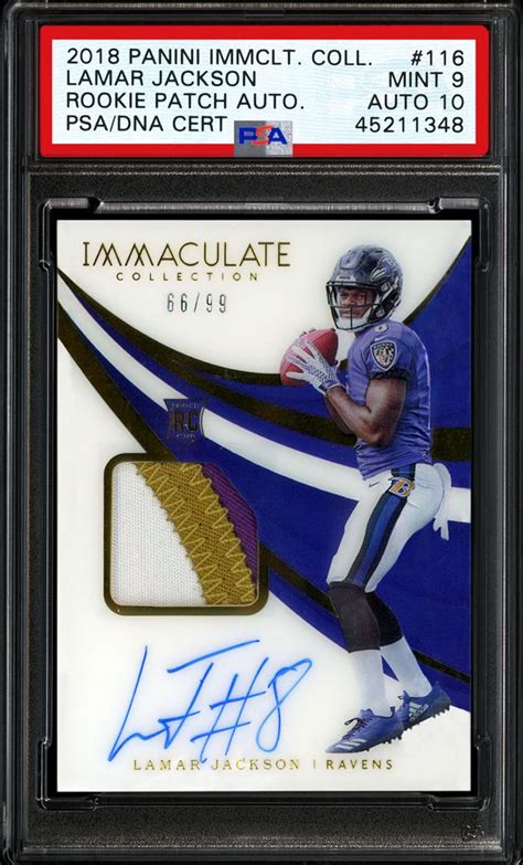 2018 Panini Immaculate Collection Lamar Jackson Rookie Patch Autograph