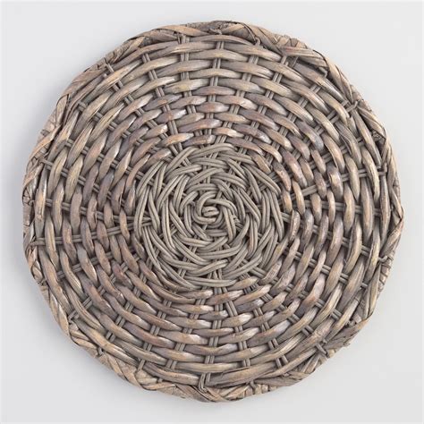 These plastic charger plates are elegant, simple, and sophisticated. Round Gray Natural Fiber Chargers Set Of 4 | Natural ...