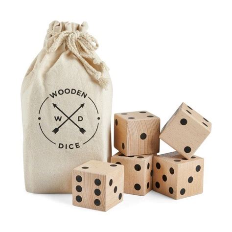 Oversized Wood Dice Game Giant Wine Glass Yard Dice Printed Canvas