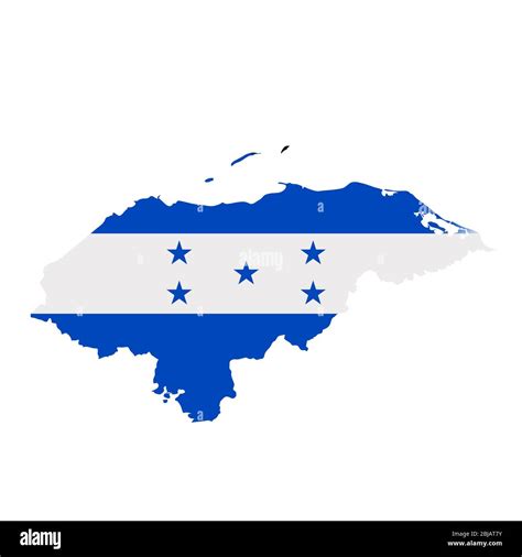 Mapa De La Bandera De Honduras Contorno Del País Con Bandera Nacional