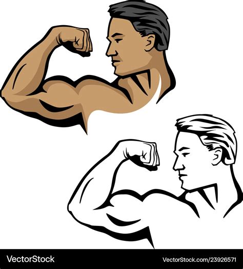 Muscular Male Flexing Bicep Arm Muscle Royalty Free Vector