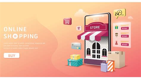 Free Online Shopping Mobile Application Promotion Banner Vector