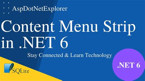 Content Menu Strip In Net 6 Windows Forms Contentmenustrip